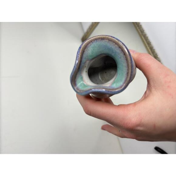 Smokey Mountain Pottery Gatlinburg, TN Pinched Pot Personal Creamer Art Pottery - Picture 10 of 10